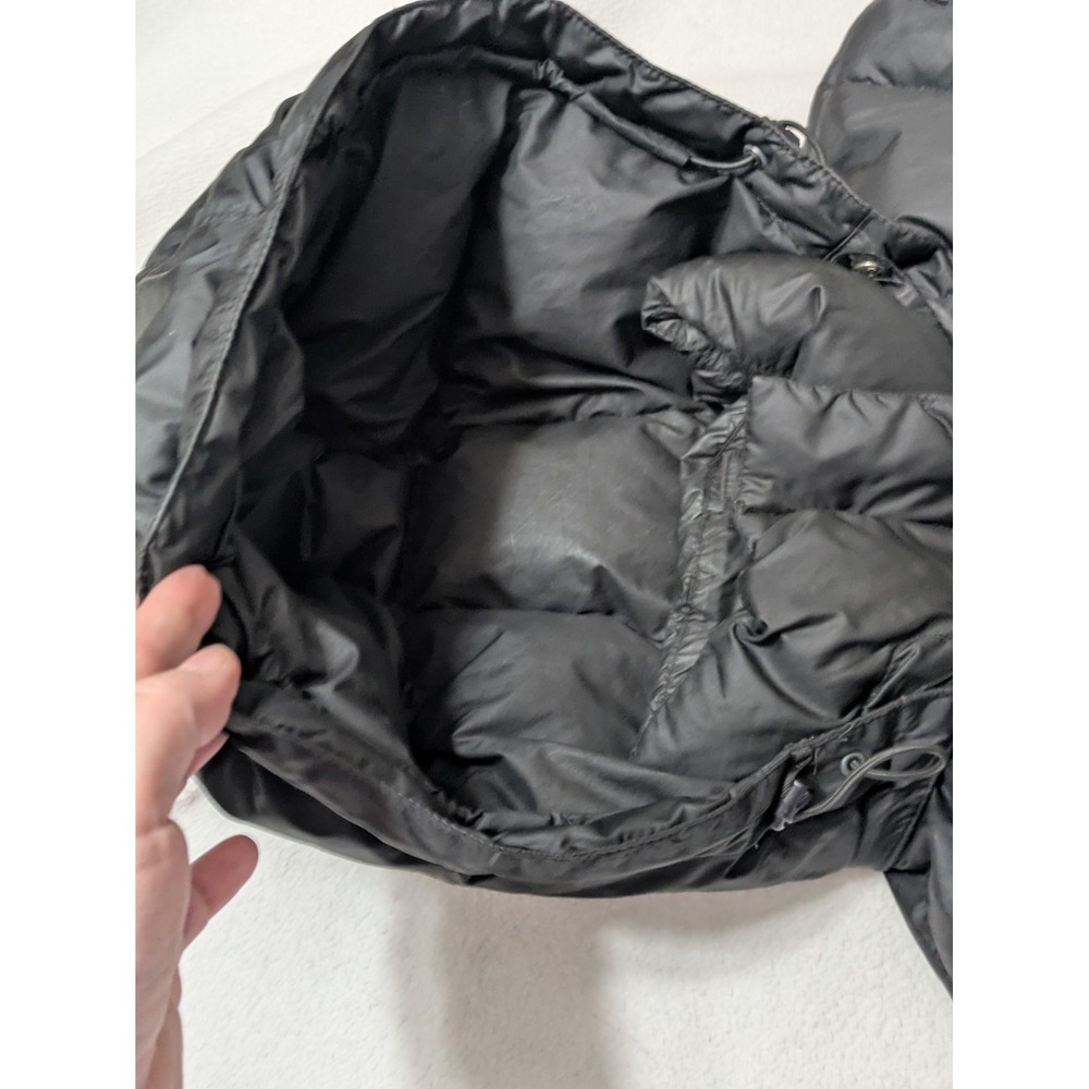 The North Face Womens 550 Down Hooded Parka Puffer Jacket Black Large L Long - Picture 5 of 16
